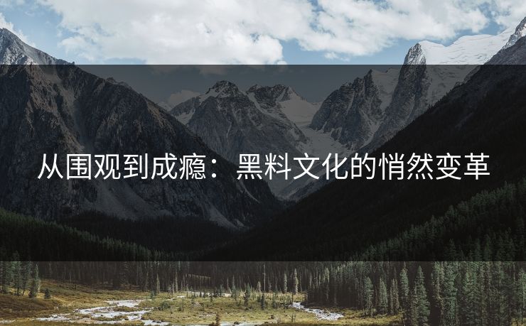 从围观到成瘾:黑料文化的悄然变革 从围观到成瘾:黑料文化的悄然变革